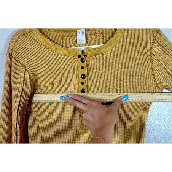 Free People Everest Thermal Waffle Knit Long Sleeve Henley Top Shirt Women's XS - Picture 8 of 9